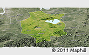 Satellite Panoramic Map of Xuancheng, semi-desaturated