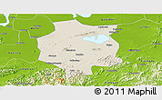 Shaded Relief Panoramic Map of Xuancheng, physical outside