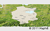 Shaded Relief Panoramic Map of Xuancheng, satellite outside