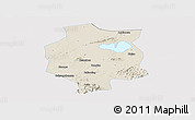 Shaded Relief Panoramic Map of Xuancheng, single color outside