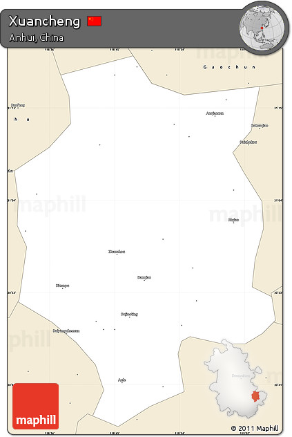 Classic Style Simple Map of Xuancheng
