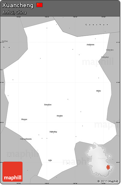 Gray Simple Map of Xuancheng