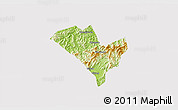 Physical 3D Map of Yixian, cropped outside