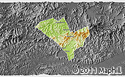 Physical 3D Map of Yixian, darken, desaturated