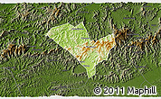 Physical 3D Map of Yixian, darken