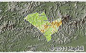 Physical 3D Map of Yixian, darken, semi-desaturated