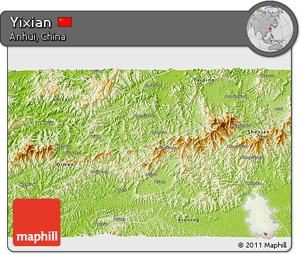 Physical 3D Map of Yixian