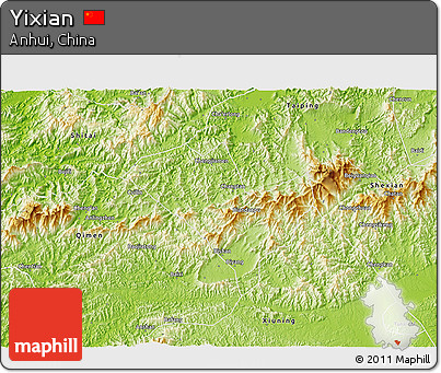 Physical 3D Map of Yixian