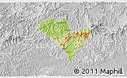 Physical 3D Map of Yixian, lighten, desaturated