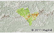 Physical 3D Map of Yixian, lighten, semi-desaturated