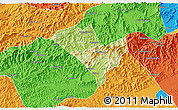 Physical 3D Map of Yixian, political outside