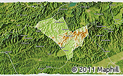 Physical 3D Map of Yixian, satellite outside