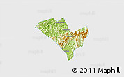 Physical 3D Map of Yixian, single color outside