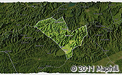 Satellite 3D Map of Yixian, darken