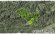 Satellite 3D Map of Yixian, semi-desaturated