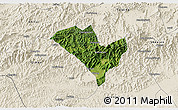 Satellite 3D Map of Yixian, shaded relief outside