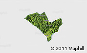Satellite 3D Map of Yixian, single color outside