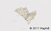 Shaded Relief 3D Map of Yixian, cropped outside