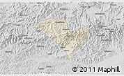 Shaded Relief 3D Map of Yixian, desaturated