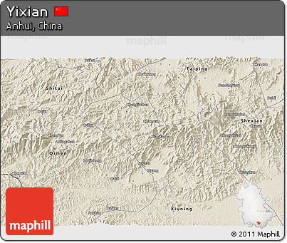 Shaded Relief 3D Map of Yixian