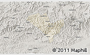 Shaded Relief 3D Map of Yixian, semi-desaturated