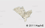 Shaded Relief 3D Map of Yixian, single color outside