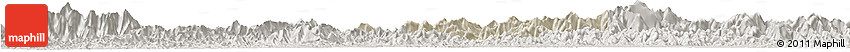 Shaded Relief Horizon Map of Yixian, semi-desaturated