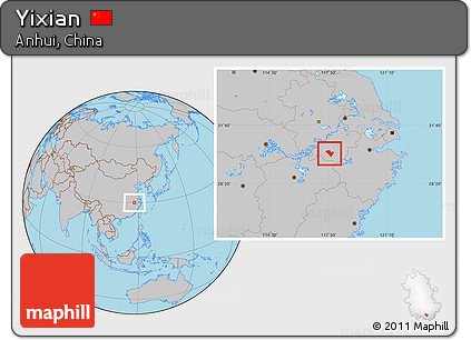 Gray Location Map of Yixian