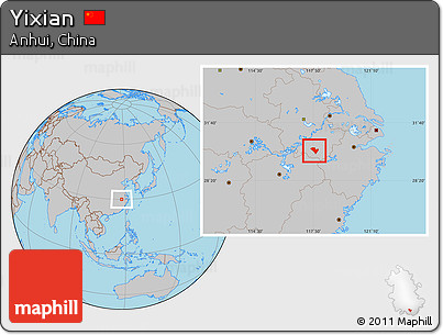 Gray Location Map of Yixian