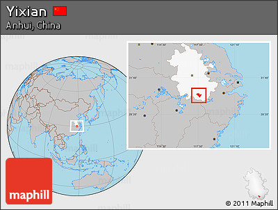 Gray Location Map of Yixian, highlighted parent region