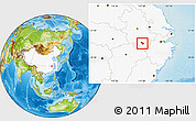 Physical Location Map of Yixian, highlighted country