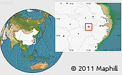 Satellite Location Map of Yixian, highlighted country