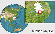 Satellite Location Map of Yixian, highlighted parent region