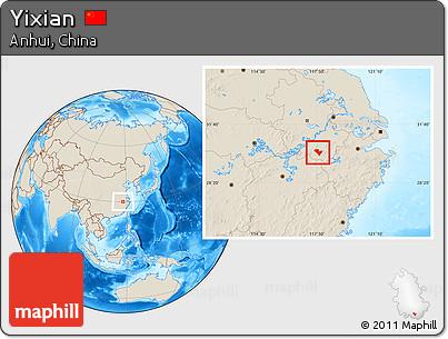 Shaded Relief Location Map of Yixian