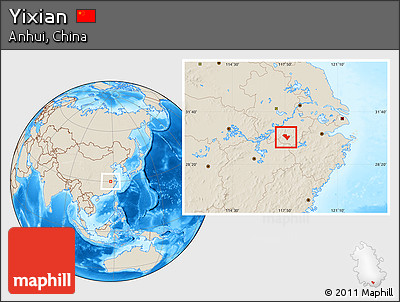 Shaded Relief Location Map of Yixian