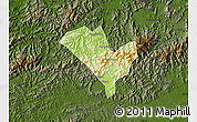 Physical Map of Yixian, darken