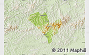 Physical Map of Yixian, lighten