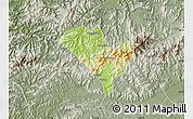 Physical Map of Yixian, semi-desaturated
