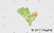 Physical Map of Yixian, single color outside