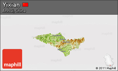 Physical Panoramic Map of Yixian, cropped outside