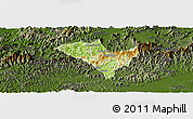 Physical Panoramic Map of Yixian, darken