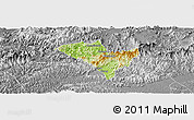 Physical Panoramic Map of Yixian, desaturated
