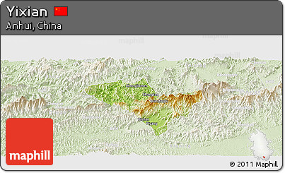 Physical Panoramic Map of Yixian, lighten