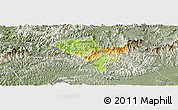 Physical Panoramic Map of Yixian, semi-desaturated