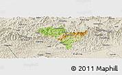Physical Panoramic Map of Yixian, shaded relief outside