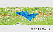Political Panoramic Map of Yixian, physical outside