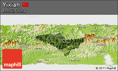 Satellite Panoramic Map of Yixian, physical outside