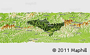Satellite Panoramic Map of Yixian, physical outside