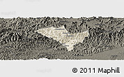 Shaded Relief Panoramic Map of Yixian, darken