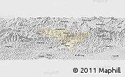 Shaded Relief Panoramic Map of Yixian, desaturated